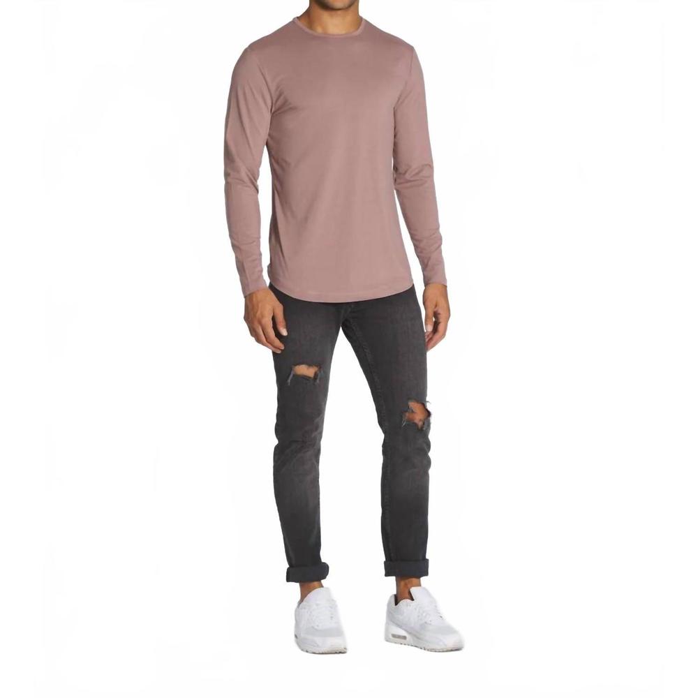 NEW CUTS ao long sleeve curve hem tee in mountain mist - Picture 4 of 5